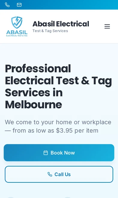 Abasil Electrical mobile view