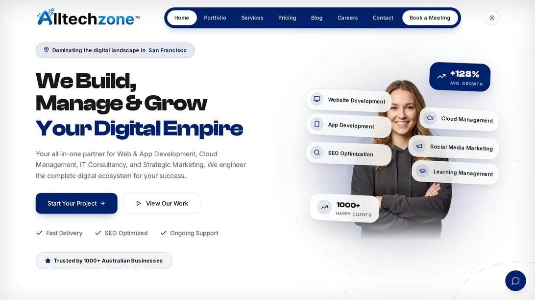 AllTechZone desktop website view