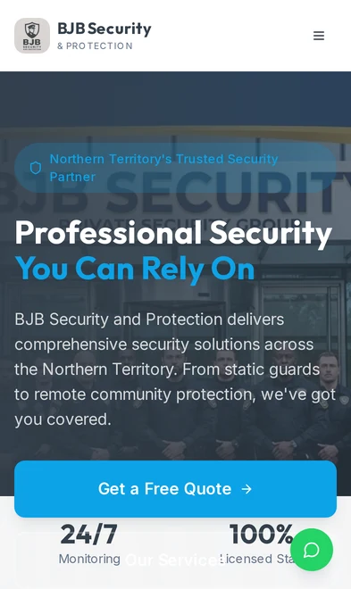 BJB Security & Protection mobile view