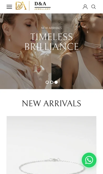D&A Jewellery mobile view