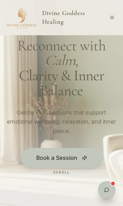 Divine Goddess Healing mobile view