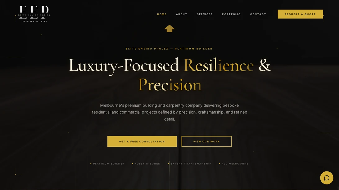 Elite Enviro Projex desktop website view