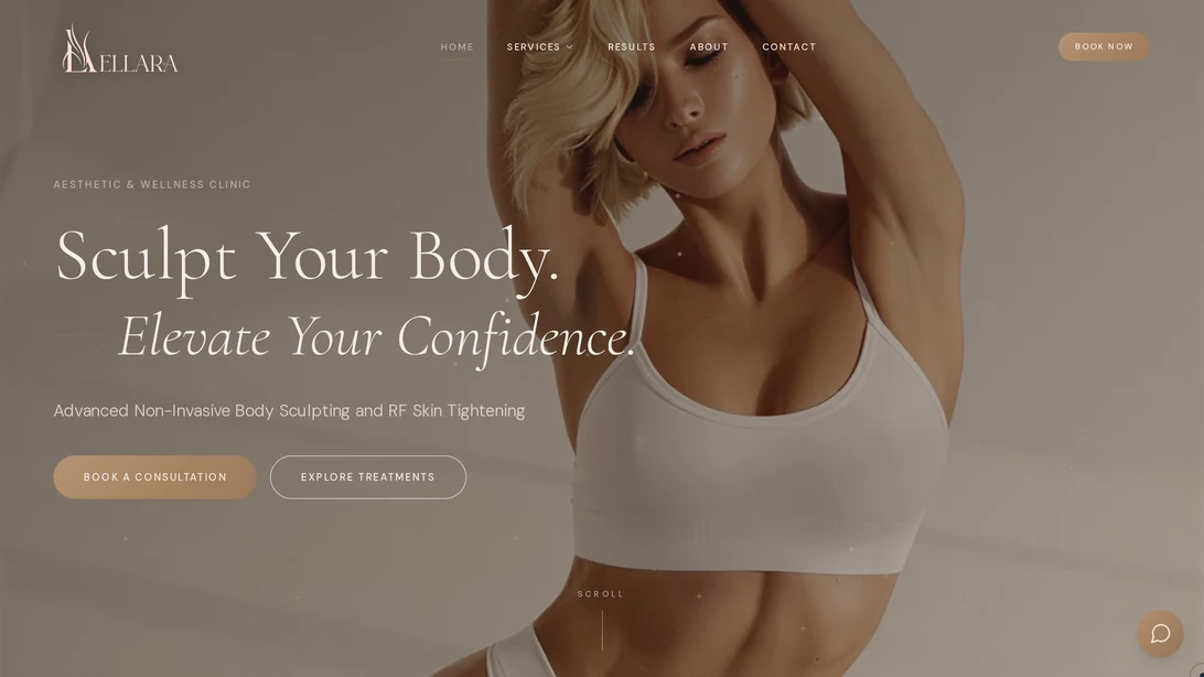 Ellara Aesthetics desktop website view