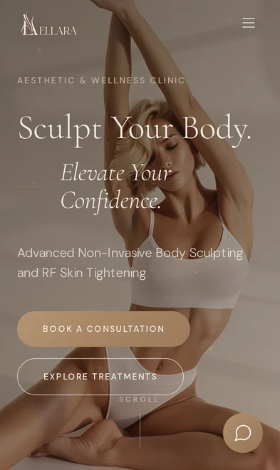 Ellara Aesthetics mobile view