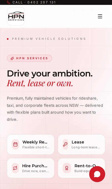 HPN Services mobile view