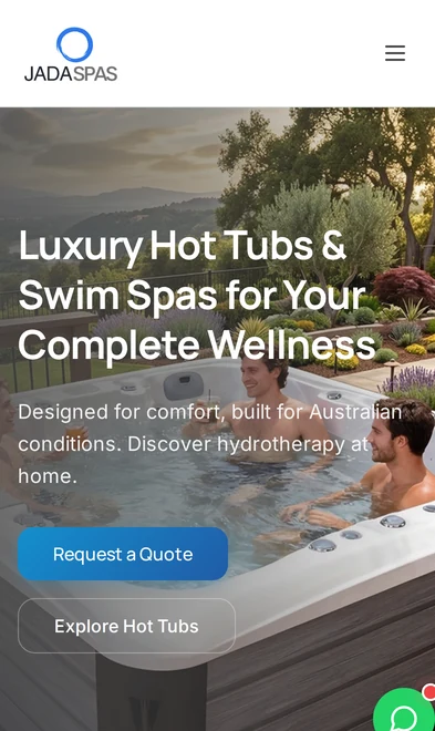 JADA Spas mobile view