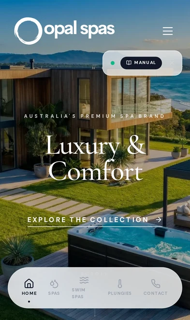 Opal Spas mobile view