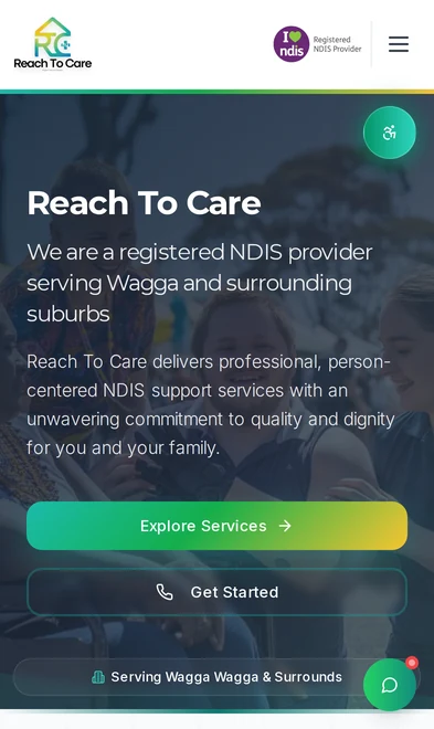 Reach To Care mobile view