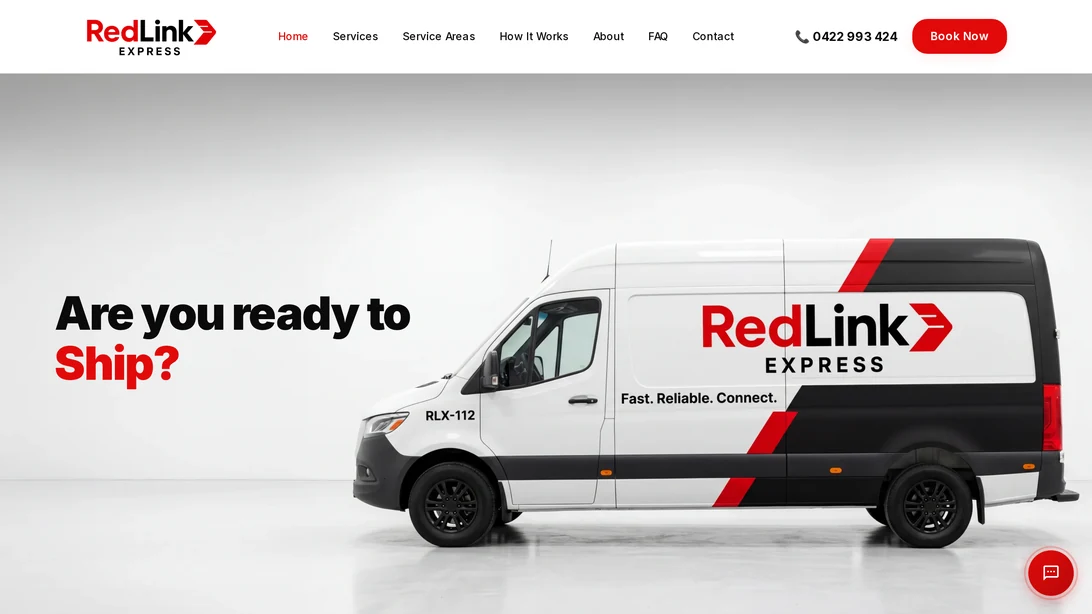 REDLINK Express desktop website view