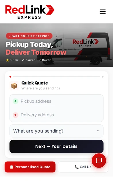 REDLINK Express mobile view