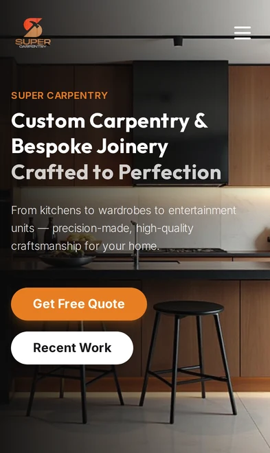 Super Carpentry mobile view