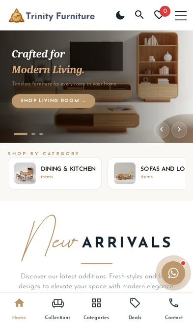 Trinity Furniture mobile view
