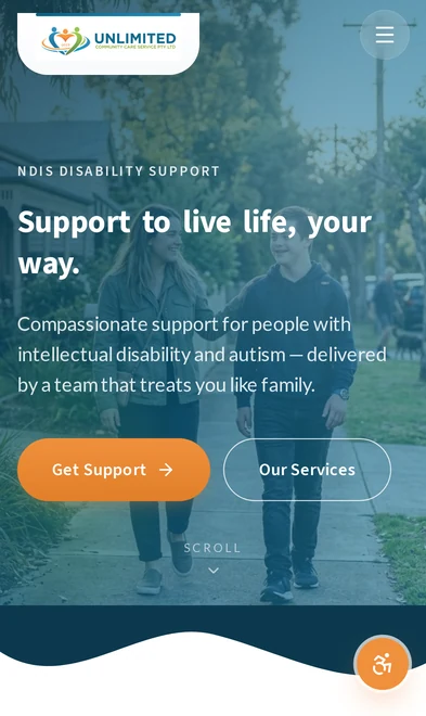 Unlimited Community Care mobile view