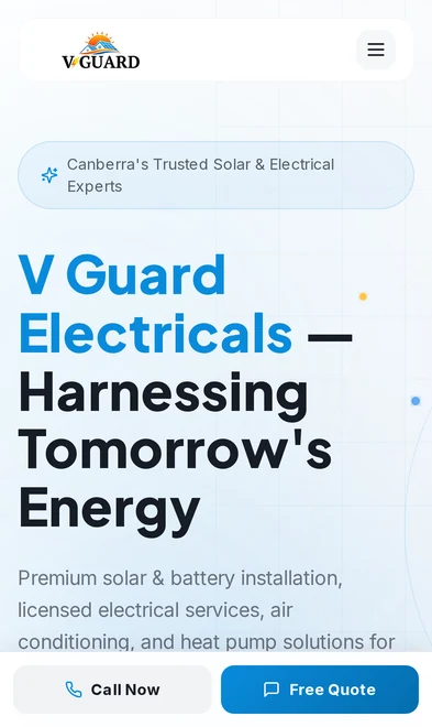 V Guard Solar Electricals mobile view