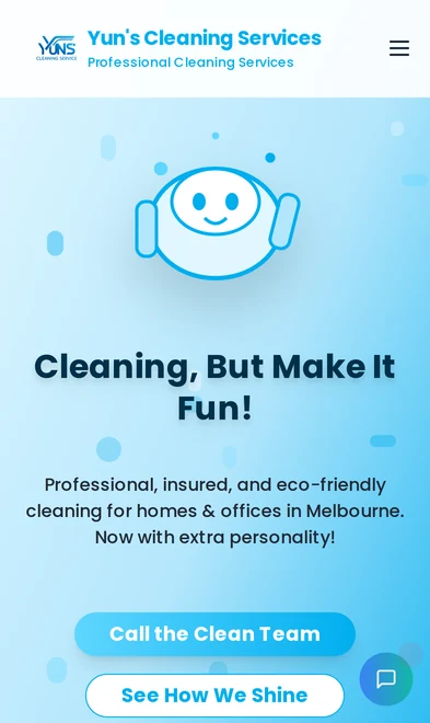 Yun's Cleaning Services mobile view